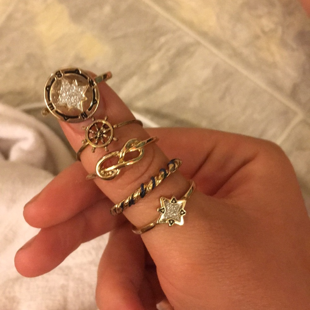 Thumb Rings Gold Set of Five